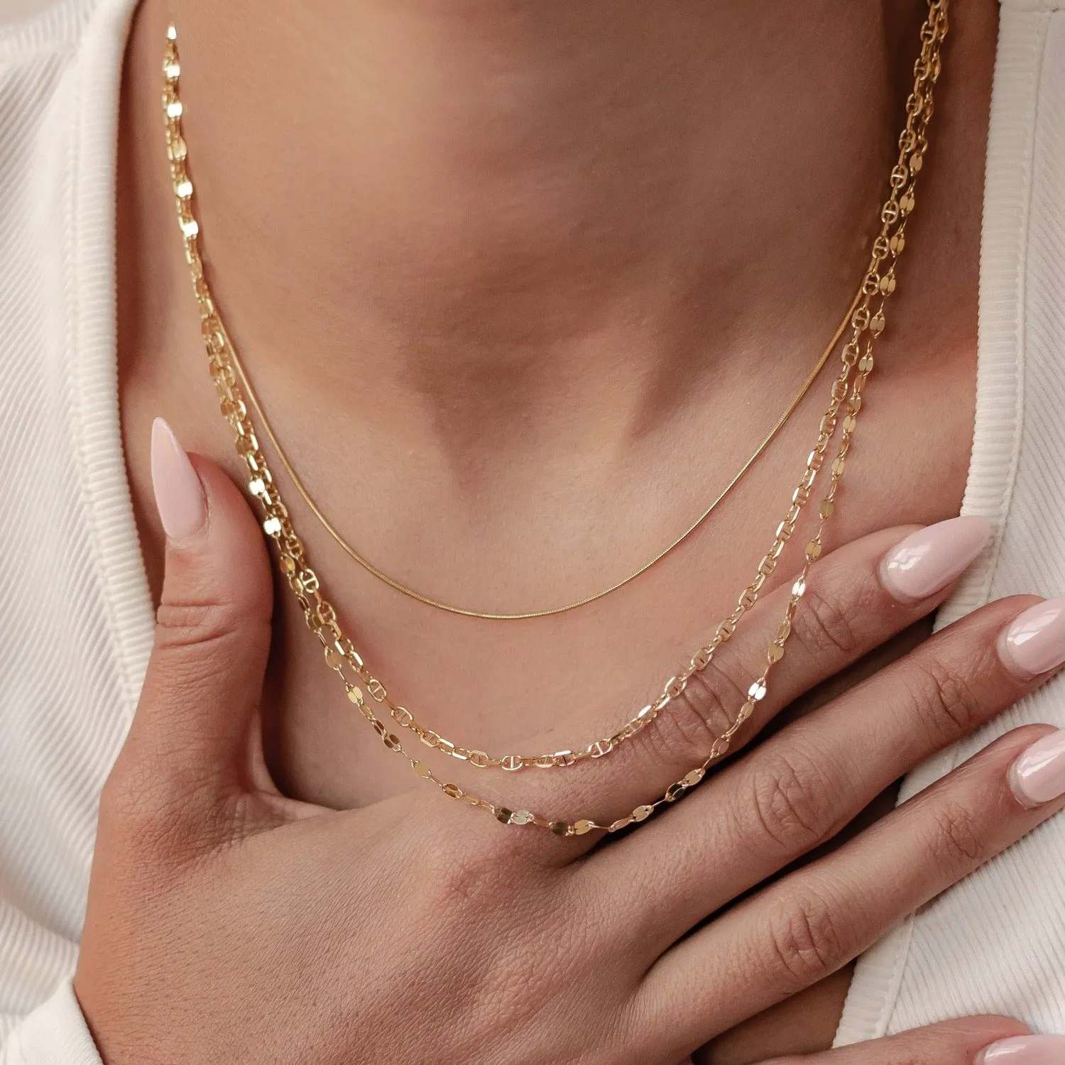 Round Snake Chain Necklace Sterling Silver