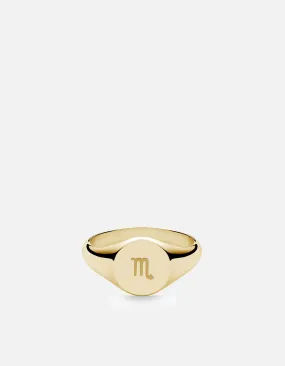 Scorpio Astro Signet Ring, 14k Gold