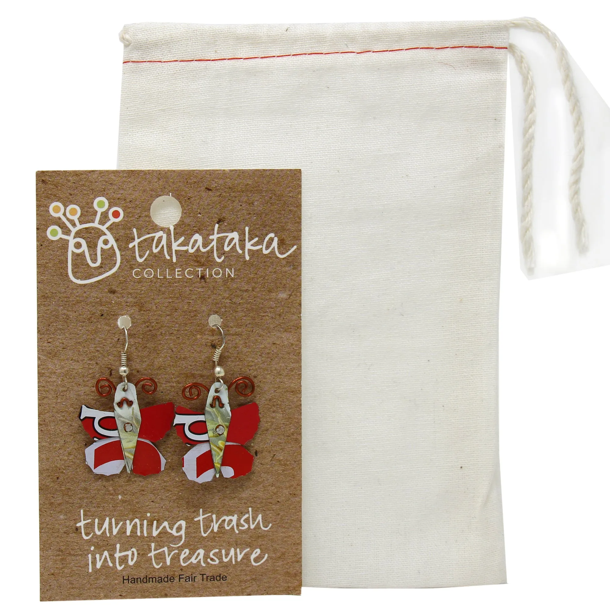 Set of 10 Tin Can Butterfly Earrings