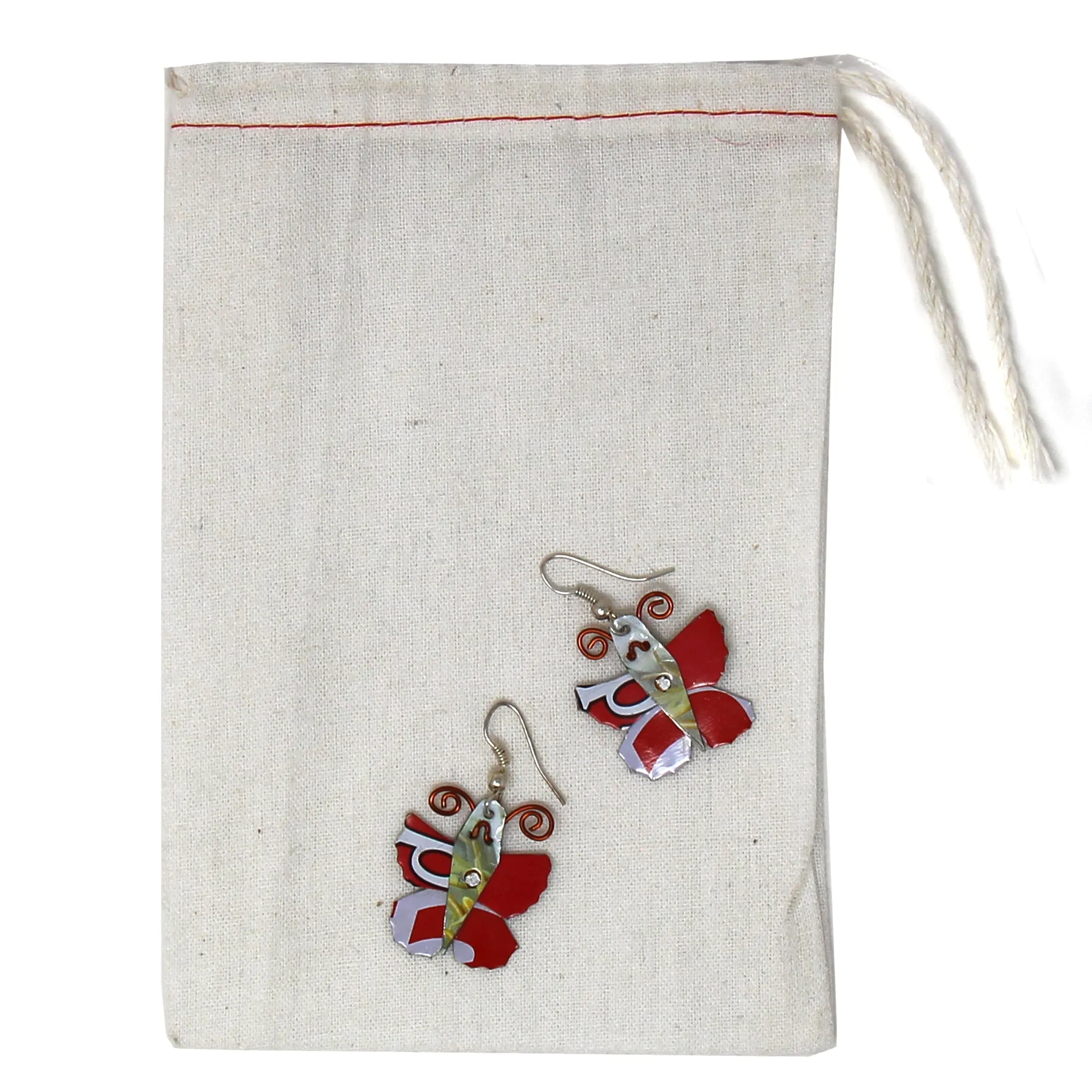 Set of 10 Tin Can Butterfly Earrings
