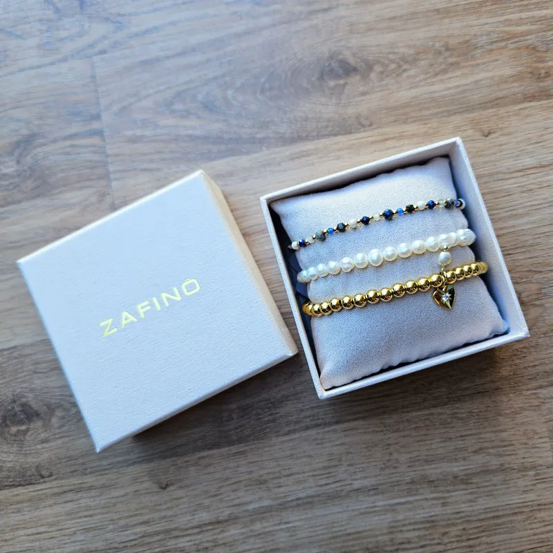 Set of 3 Stretch Bracelets Stack By Zafino - Blue