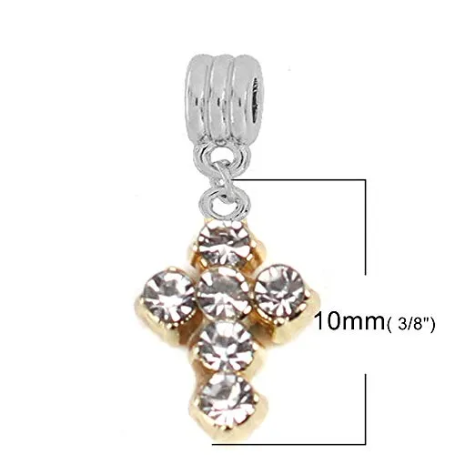 Sexy Sparkles Cross Charms for Bracelets European Style