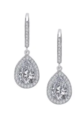 Simulated Diamond Pear Earrings E0074CLP