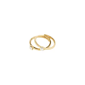 SKY rings, 2-in-1 set, gold-plated