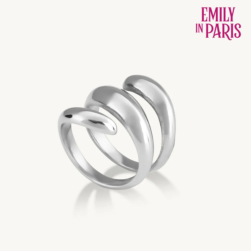 Spiral Three Layer Silver Ring