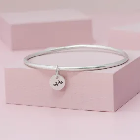 Sterling Silver Vine Charm Bangle