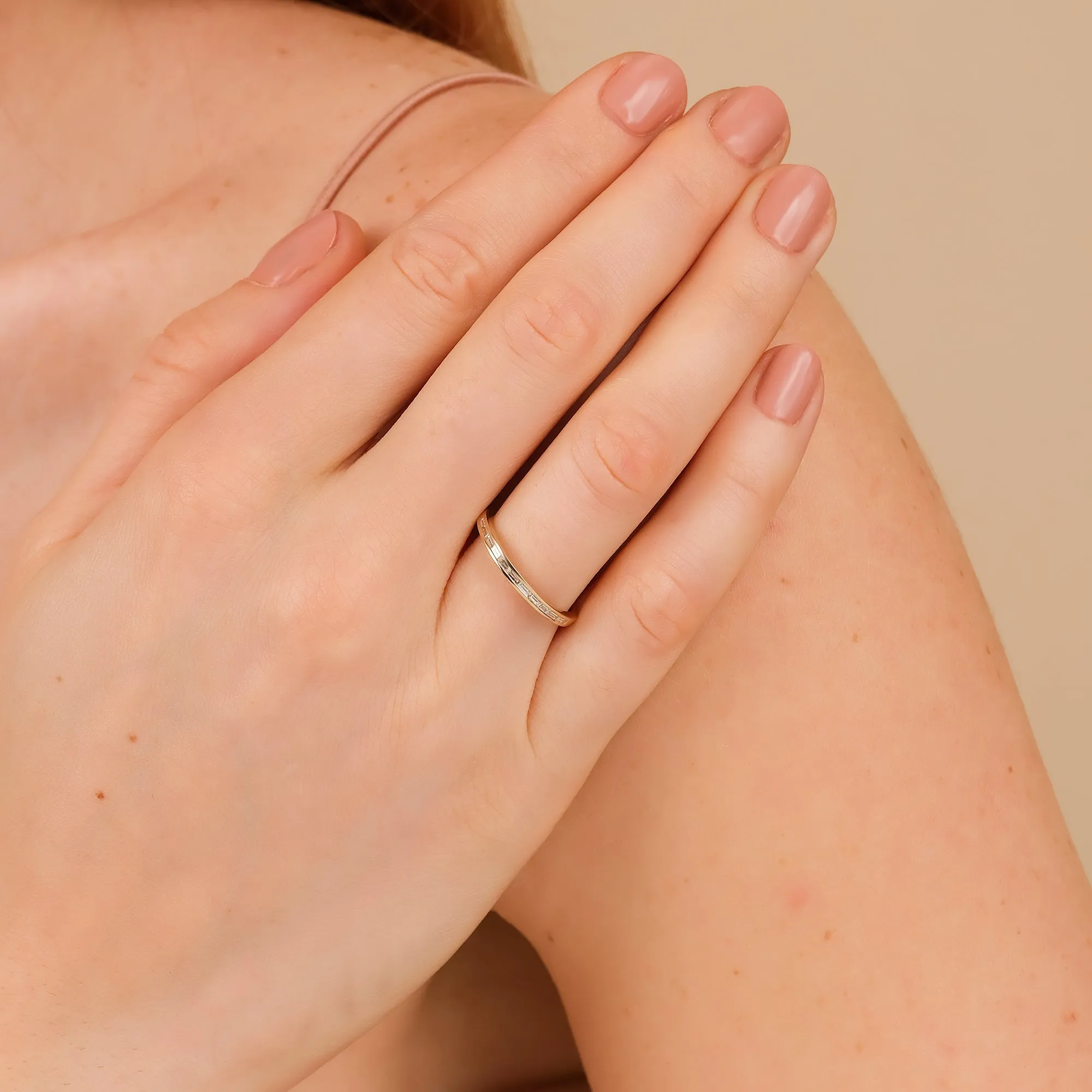 Thin Diamond Channel Set Ring, Isla