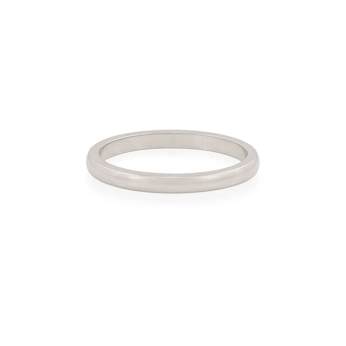 Timeless Love 2mm Polished Wedding Band - 14k White Gold