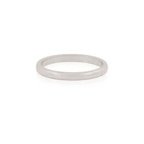 Timeless Love 2mm Polished Wedding Band - 14k White Gold