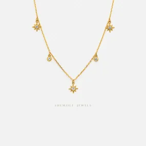 Tiny Star Necklace, Silver or Gold Plated  (15.5" 2") SHEMISLI - SN025