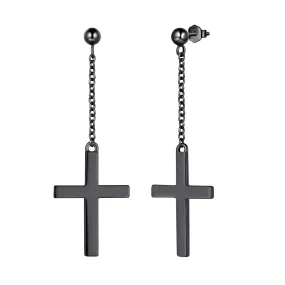Tokyo Mart Classic Cross Dangle Earrings Women Mens Jewelry Sterling Silver