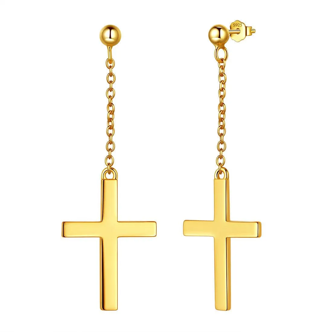 Tokyo Mart Classic Cross Dangle Earrings Women Mens Jewelry Sterling Silver
