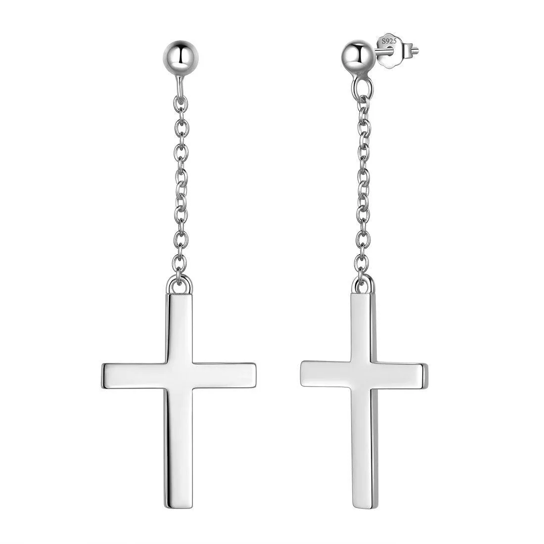 Tokyo Mart Classic Cross Dangle Earrings Women Mens Jewelry Sterling Silver