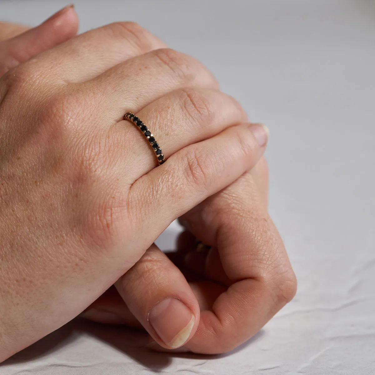 Tomorrow Black Diamond Eternity Ring - 14k Gold Polished Band