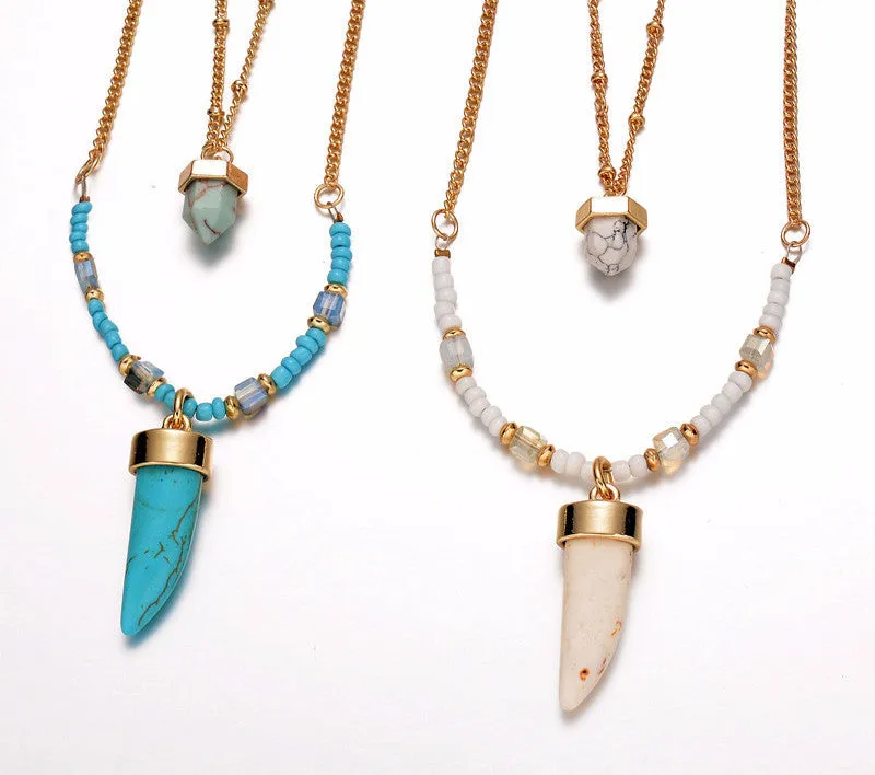 Turquoise Pendant Layer Necklace