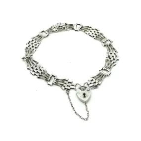 Vintage 1980s Silver Gate Bracelet