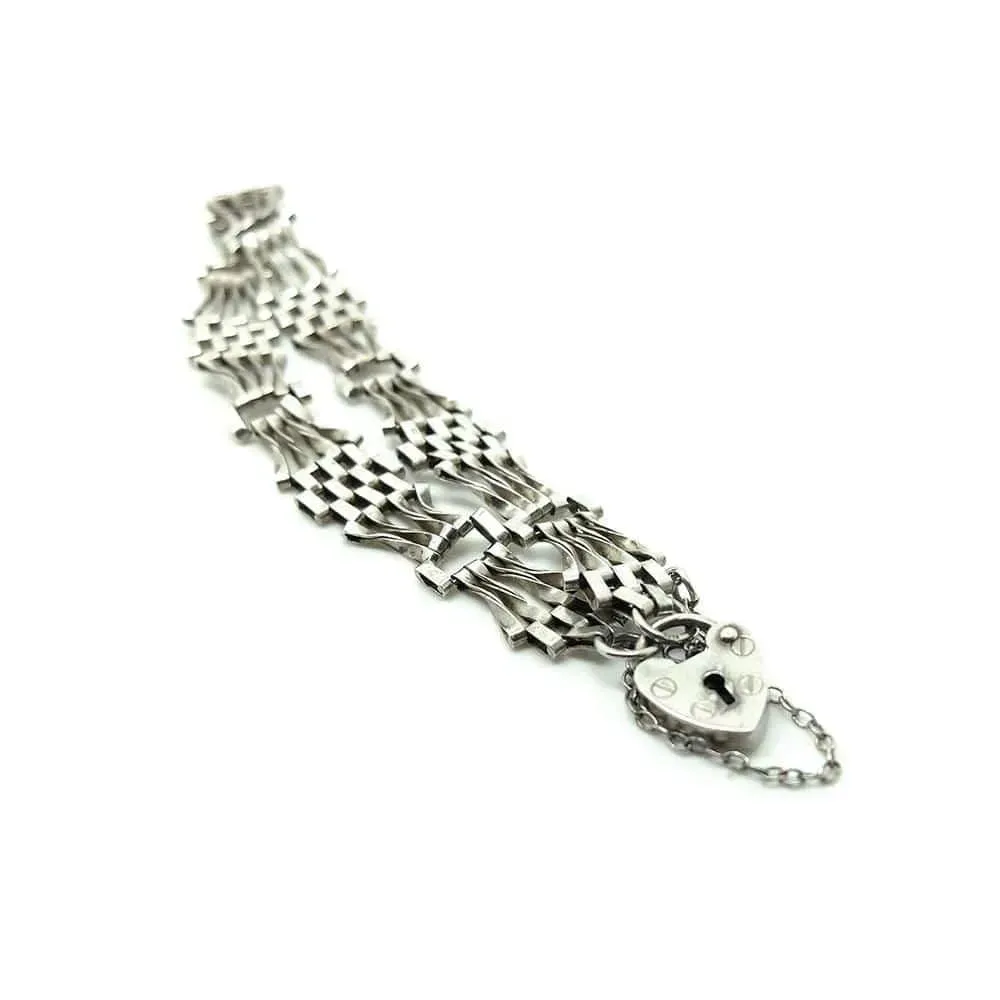 Vintage 1980s Silver Gate Bracelet