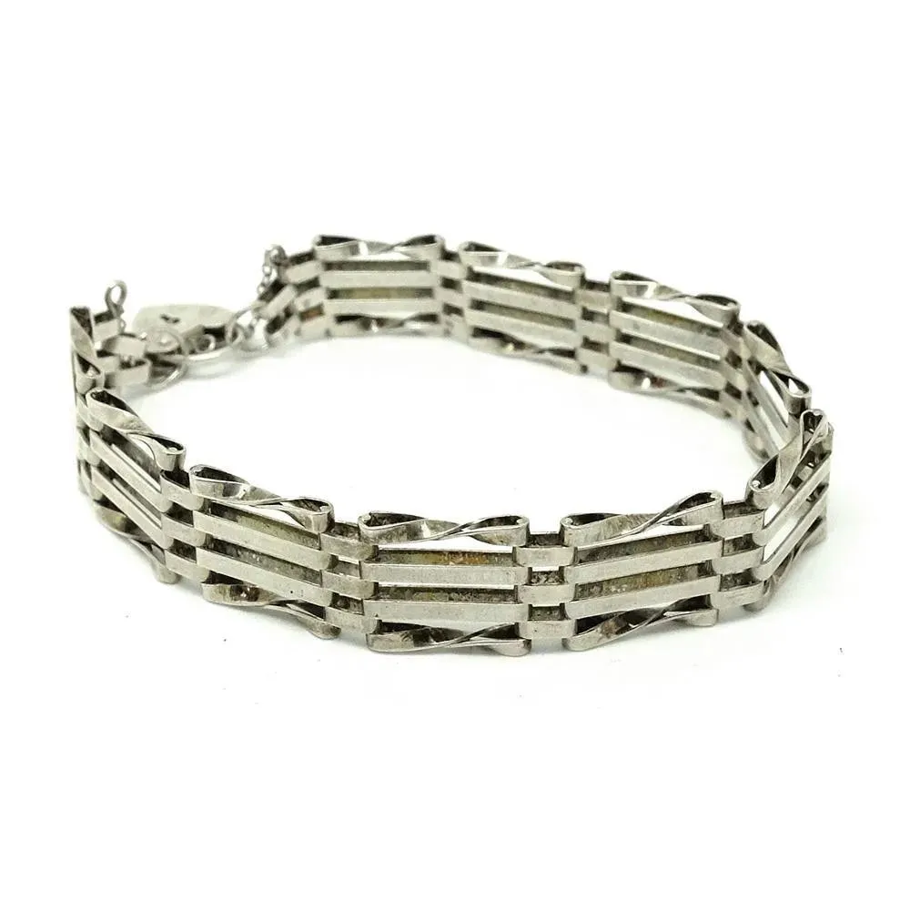 Vintage 1981 Sterling Silver Gate Woven Heart Bracelet