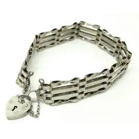 Vintage 1981 Sterling Silver Gate Woven Heart Bracelet