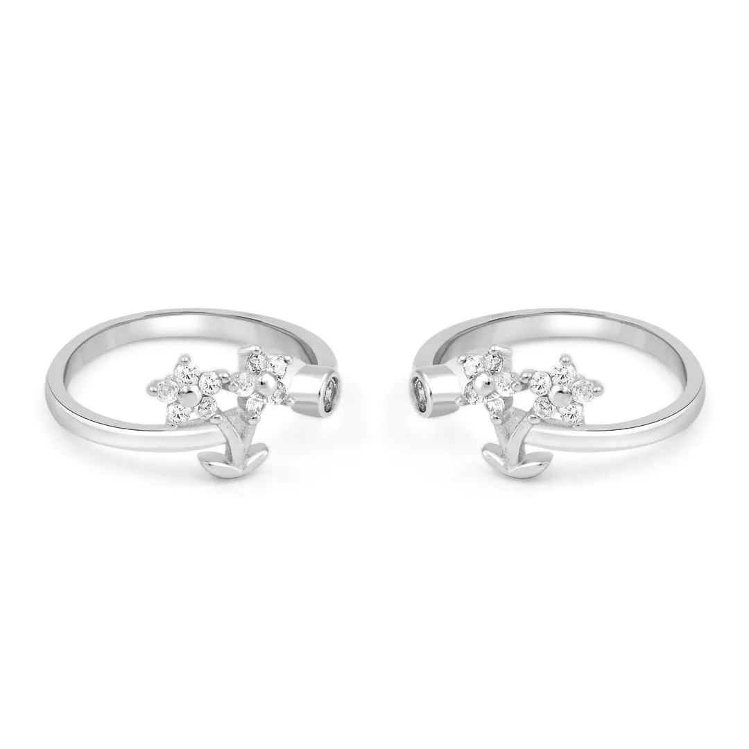 Zarkan Nature's Rhymes Silver Toe Rings