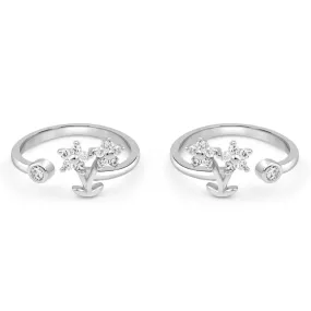 Zarkan Nature's Rhymes Silver Toe Rings