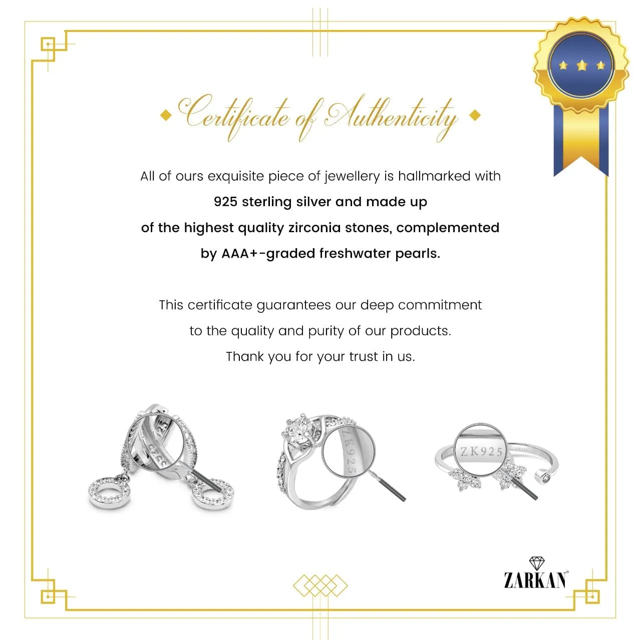 Zarkan Nature's Rhymes Silver Toe Rings