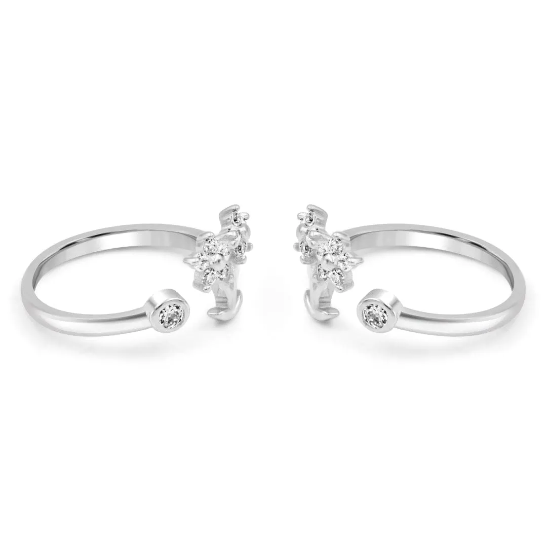Zarkan Nature's Rhymes Silver Toe Rings