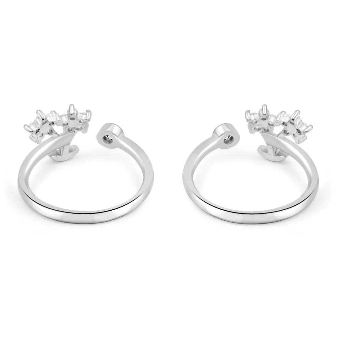 Zarkan Nature's Rhymes Silver Toe Rings
