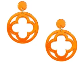 ZENZII - Orange Open Clover Earrings